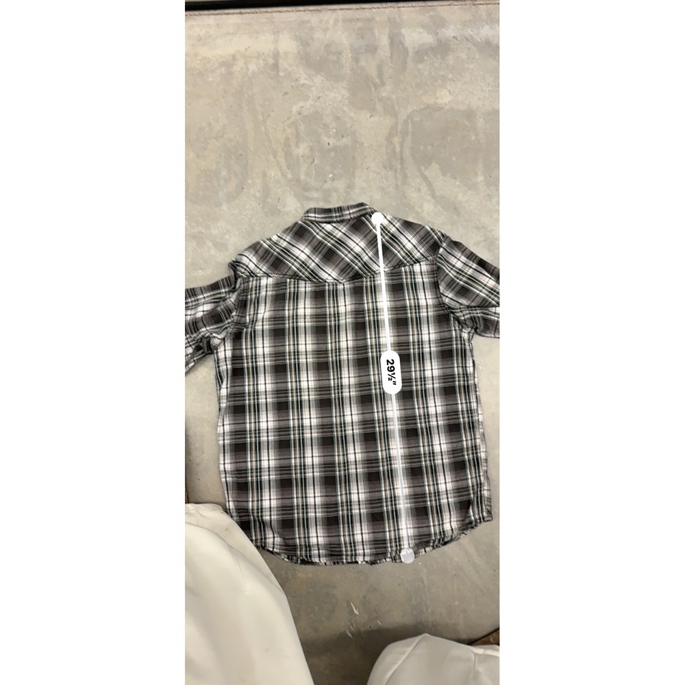 Y2K Mens Distortion Plaid Western Button Up Shirt Grunge Skater Large - Picture 7 of 8